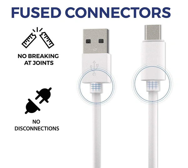 Oppo Original Fast Data Cable,Charger Cable|Rapid Quick Dash Fast Charging Cable|Data Sync Cable|Type C to USB-A Cable (3.1 Amp,1 M/3.2 Feet,TC2,White)