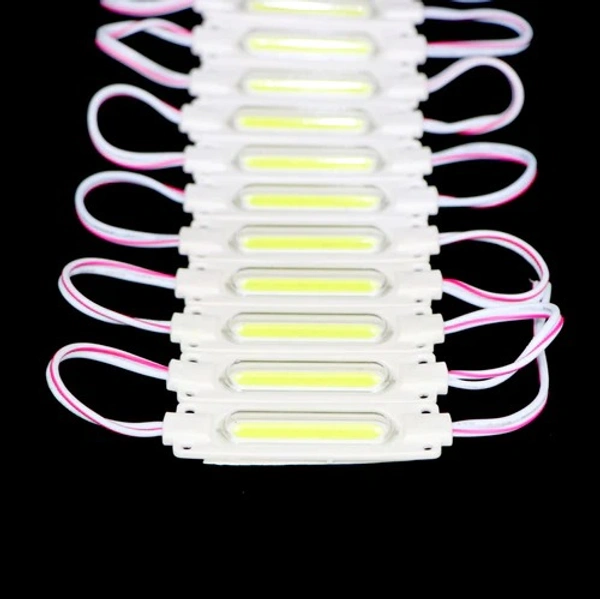 DC 12V 2W Small Tube COB High Brightness Waterproof Injection Module With Diffused/Clear Lens For Advertisement Light Box / Led Sign Boards / Decoration - Pack Off 10, Multi Colour