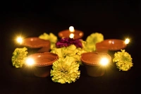 Lighting Sense Water Sensor Eco-Friendly Led Diyas Candle E-Diya, Warm Orange Ambient Lights, Battery Operated Led Candles