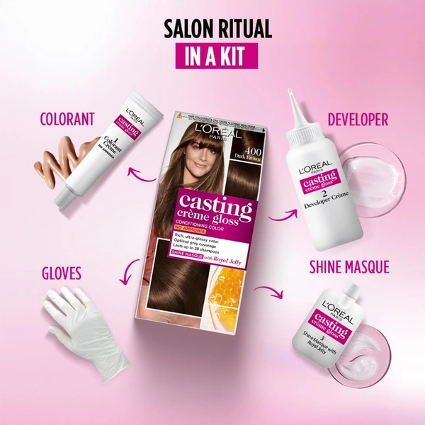 L'Oréal Paris Semi-Permanent Hair Colour, Ammonia-Free Formula & Honey-Infused Conditioner, Glossy Finish, Casting Crème Gloss, Plum/Burgundy 316, 87.5g+72ml