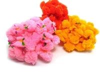 MQS - Rakhi Flower Gota Pati rakhi Pooja rakhi Pom Pom rakhi Feather Soft Children Rakhi Sharvan God rakhi Raksha Bandhan Gift Band Moli Bracelet (Set of 15)