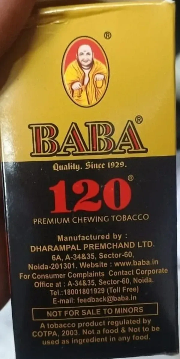 baba 120 tobacco price in india online BABA 120 Premium ChewingPack Off-1, Pcs-12