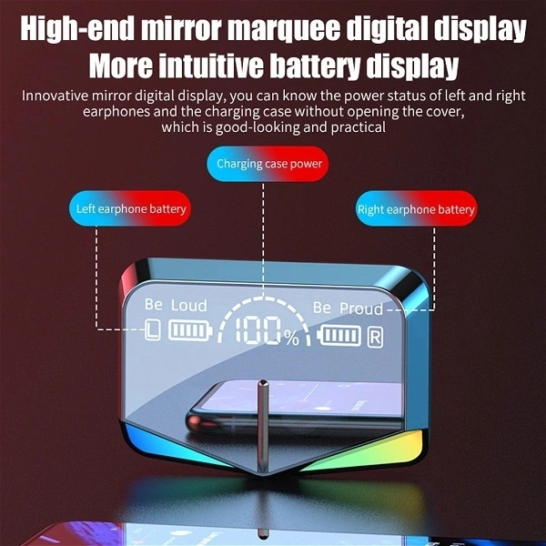 Damix M28 TWS Gaming Earphones With RGB Light & Low Latency Bluetooth Wireless Gaming Bluetooth Gaming Headset (Black, True Wireless) - Black