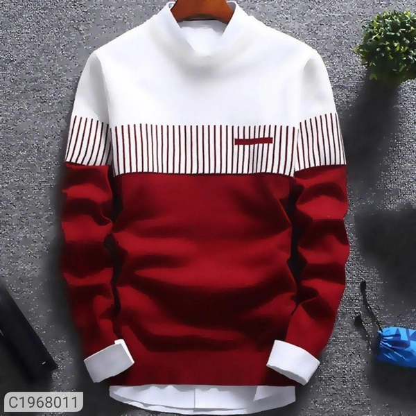 Cotton Color Block Full Sleeves Mens T-Shirt