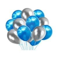 Shopnav 10Th Happy Birthday Decoration Combo With Foil And Star Balloons (Blue, Silver)