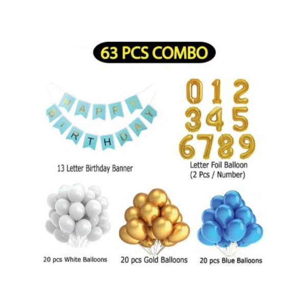 Shopnav 12Th Year Decoration Kit For Boy And Girl With Banner And Balloons (Blue)
