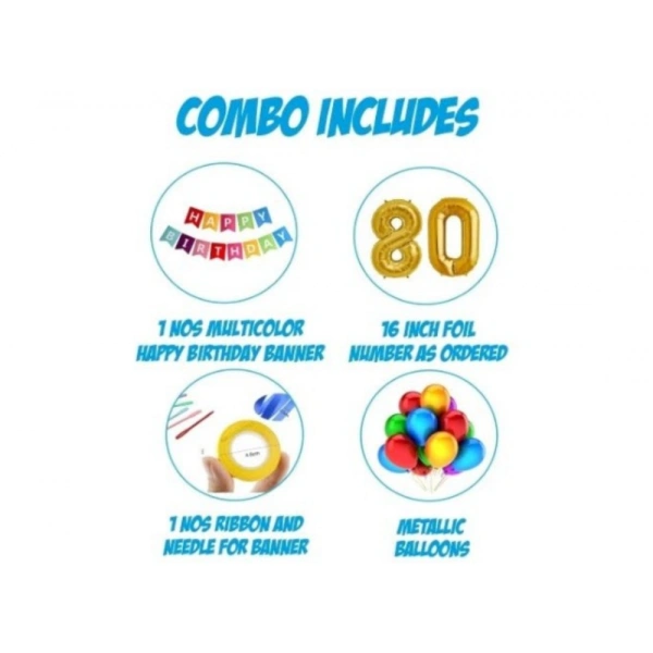 Shopnav 17Th Happy Birthday Decoration Combo With Multi Color Banner (Multicolor)