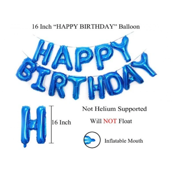 Shopnav 2Nd Happy Birthday Decoration Combo With Foil And Star Balloons (Blue, Silver)