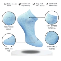 3_Pair Set Unisex Casual Cotton Printed Low Cut Socks (Multicolor)