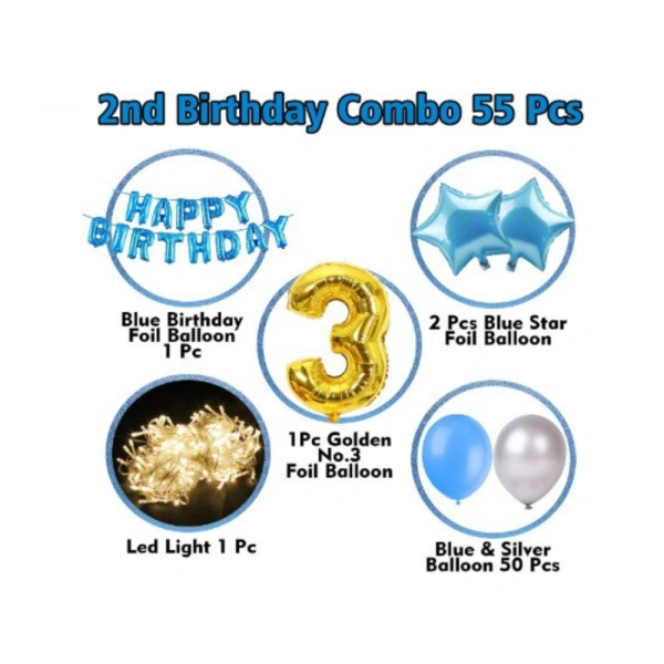 Shopnav 3Rd Birthday Decoration Items For Boys With Fairy Lights (Multicolor)