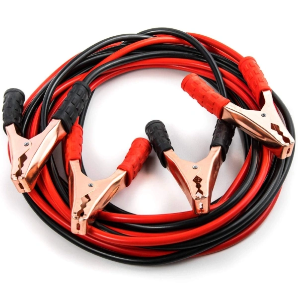 500 Amp Heavy Duty Jumper Booster Cables Anti Tangle Copper Care Universal For Car (Red) - Red