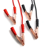 500 Amp Heavy Duty Jumper Booster Cables Anti Tangle Copper Care Universal For Car (Red) - Red