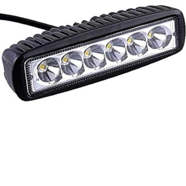 6 Led Straight Fog Lights Projector Lens (Black) - Black