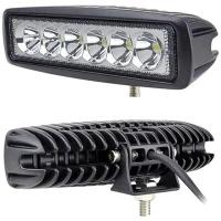 6 Led Straight Fog Lights Projector Lens (Black) - Black