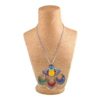 Shopnav shopnav's Afghani Designer Turkish Style Vintage Oxidised German Silver Tribal Necklace Pandeant Antique Jewellery Boho Gypsy - Silver, Alloy