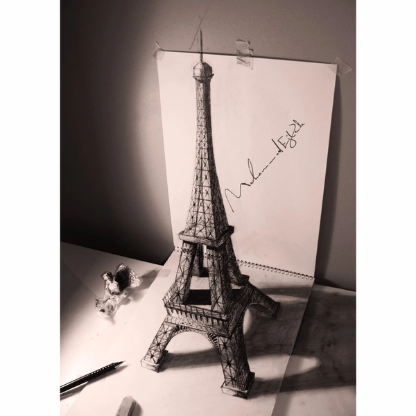 Shopnav Apple iphone 6s Paris Effeltower 3D Drawing Mobile Case Cover - Grey, 0.25, Random