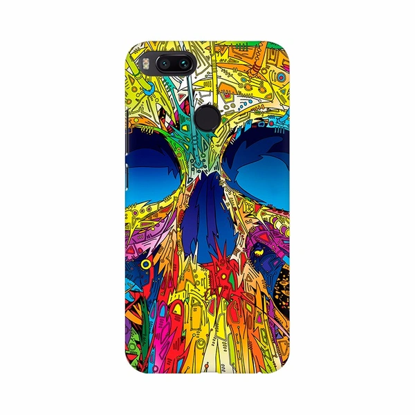 Shopnav Mi A2 Skull illustration Effect Mobile Case Cover - Multi, Hard Case, 0.25, Digital Art