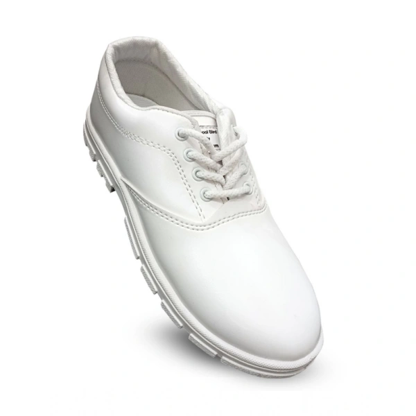 Generic Boy's Rexine School Shoe Lace-Up (White) - White, 0.35, 5