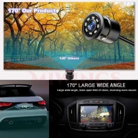 Car Rear View Backup Camera 170 Wide Angle Hd Cmos Auto Parking Assistance Reverse (Black) - Black