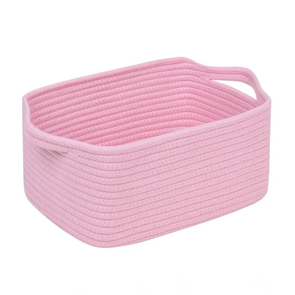 Shopnav Cotton Basket Pack of 1 Storage Basket For Clothes (Pink) - Pink