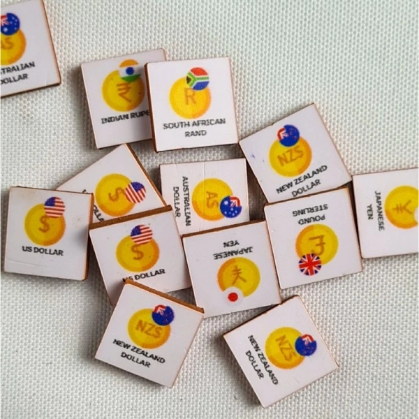 Countries- Currency Wooden Puzzle Game Toys (MultiColor)