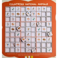 Countries- National Animal Wooden Puzzle Game Toys (MultiColor)
