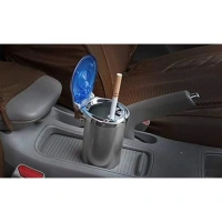 Shopnav Designer Car Ash Tray Ashtray With Blue Led Light & Rainbow Colors (Multicolor) - Multicolor