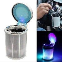 Shopnav Designer Car Ash Tray Ashtray With Blue Led Light & Rainbow Colors (Multicolor) - Multicolor