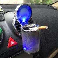 Shopnav Designer Car Ash Tray Ashtray With Blue Led Light & Rainbow Colors (Multicolor) - Multicolor