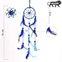 Shopnav Dreamcatcher Handmade Wall Art - Breadth: 7 cm, Length: 21 cm, 0.23, Blue