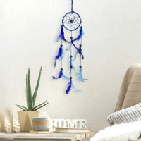 Shopnav Dreamcatcher Handmade Wall Art - Breadth: 7 cm, Length: 21 cm, 0.23, Blue