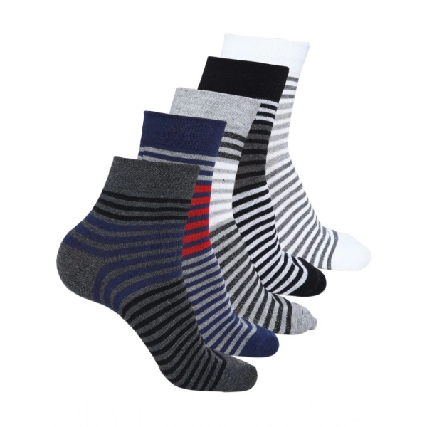 Generic 5 Pairs Men's Casual Cotton Blended Printed Mid-Calf length Socks (Assorted) - 0.35, Assorted