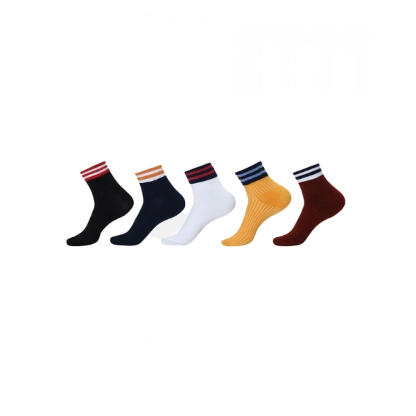 Generic 5 Pairs Unisex Casual Cotton Blended Printed Ankle length Socks (Assorted) - 0.35, Assorted