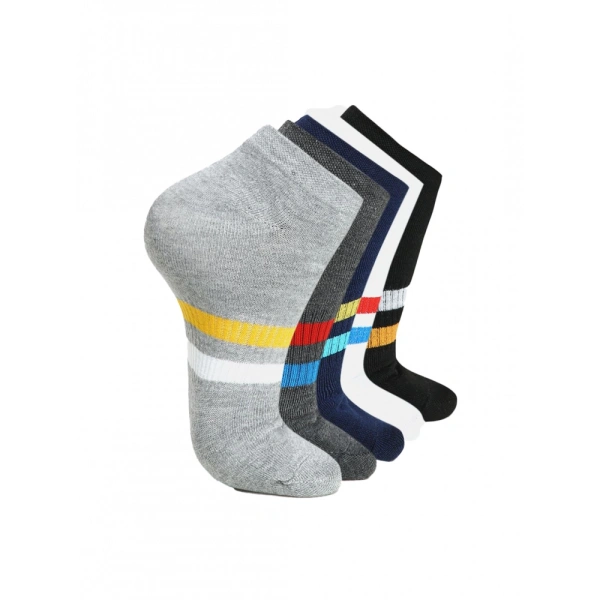 Generic 5 Pairs Unisex Casual Cotton Blended Printed Ankle length Socks (Assorted) - 0.35, Assorted