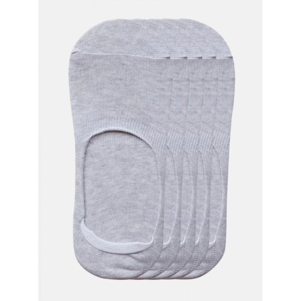 Generic 5 Pairs Unisex Casual Cotton Blended Solid No-show Socks (Light Grey) - 0.35, Light Grey