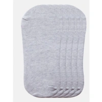 Generic 5 Pairs Unisex Casual Cotton Blended Solid No-show Socks (Light Grey) - 0.35, Light Grey