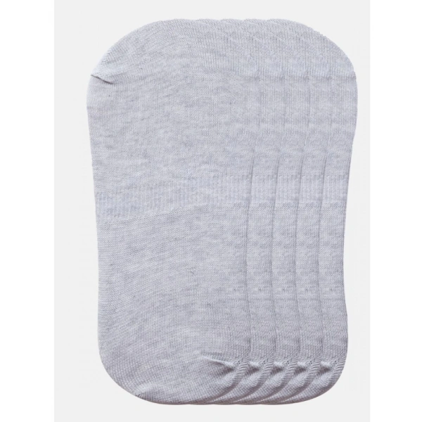 Generic 5 Pairs Unisex Casual Cotton Blended Solid No-show Socks (Light Grey) - 0.35, Light Grey