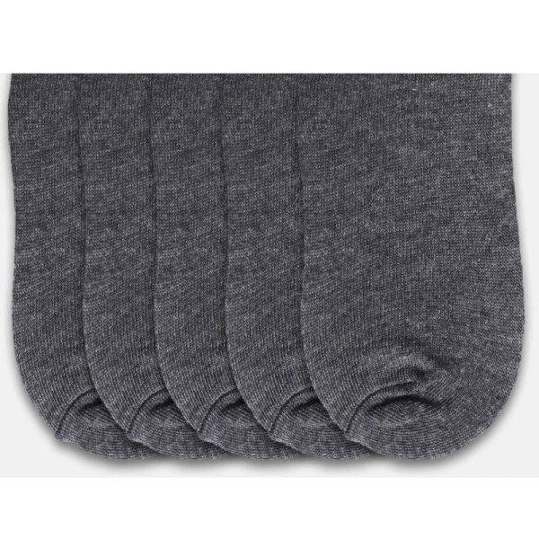 Generic 5 Pairs Unisex Casual Cotton Blended Solid Ankle length Socks (Dark Grey) - 0.35, Dark Grey