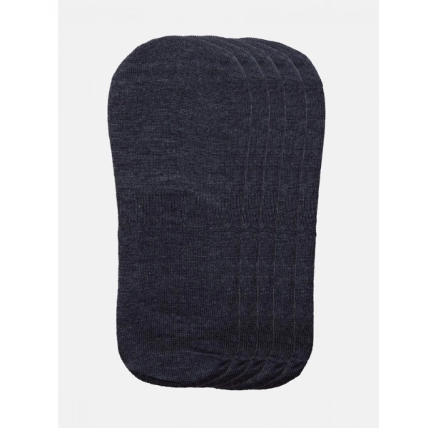 Generic 5 Pairs Unisex Casual Cotton Blended Solid No-show Socks (Dark Grey) - 0.35, Dark Grey