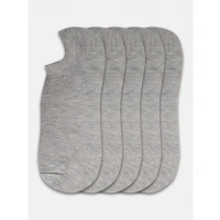 Generic 5 Pairs Unisex Casual Cotton Blended Solid Ankle length Socks (Light Grey) - 0.35, Light Grey