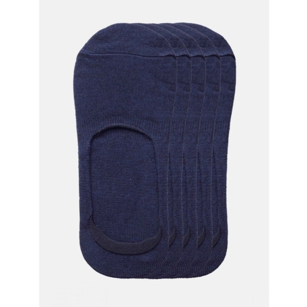 Generic 5 Pairs Unisex Casual Cotton Blended Solid No-show Socks (Navy) - 0.35, Navy