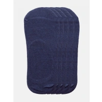 Generic 5 Pairs Unisex Casual Cotton Blended Solid No-show Socks (Navy) - 0.35, Navy