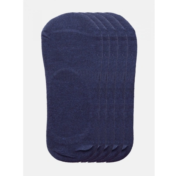 Generic 5 Pairs Unisex Casual Cotton Blended Solid No-show Socks (Navy) - 0.35, Navy