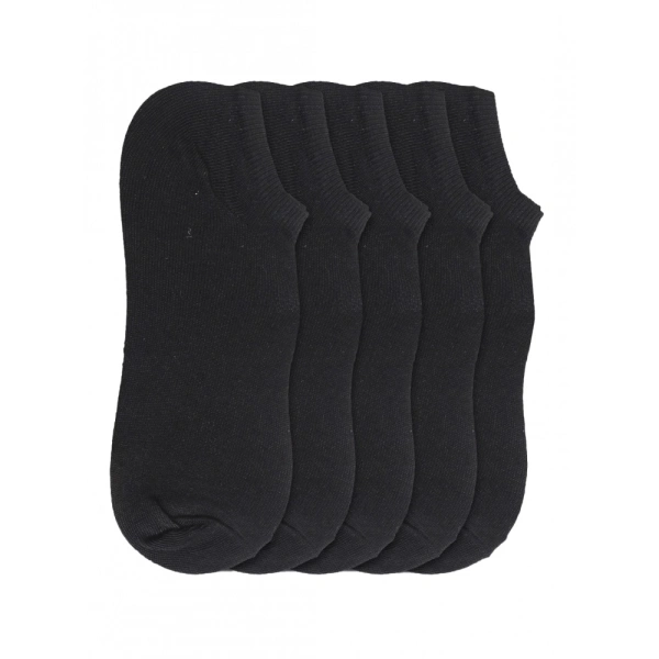 Generic 5 Pairs Unisex Casual Cotton Blended Solid Ankle length Socks (Black) - 0.35, Black
