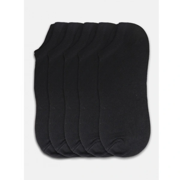 Generic 5 Pairs Unisex Casual Cotton Blended Solid Ankle length Socks (Black) - 0.35, Black