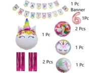 Shopnav 6Th Happy Birthday Decoration Combo With Unicorn Foil Balloon (Pink) - 0.25, Pink