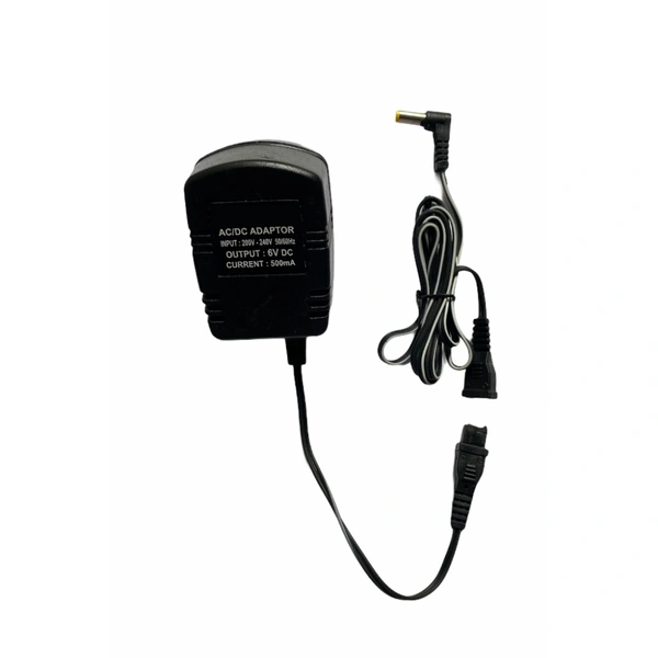 6V 500mA Power Adapter, Power Supply AC Input 200 240 V and Output 6V 500mA for Set Top Box_DTH Box, CCTV System, Router, Other Electronics And IT Gadgets with DC Pin (Black) - 0.25