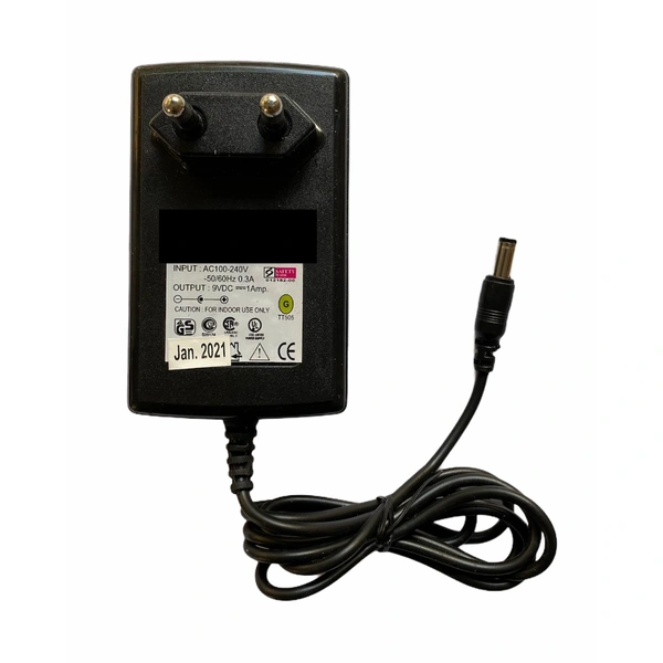 9V 1A Power Adapter, Power Supply AC Input 100 240 V and Output 9V 1A for Set Top Box_DTH Box, CCTV System, Router, Other Electronics And IT Gadgets with DC Pin (Black) - 0.25