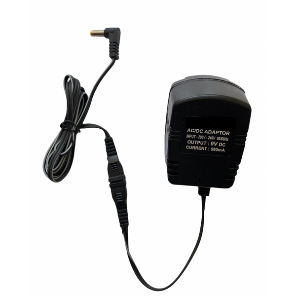 9V 500mA Power Adapter, Power Supply AC Input 200 240 V and Output 9V 500mA for Set Top Box_DTH Box, CCTV System, Router, Other Electronics And IT Gadgets with DC Pin (Black) - 0.25
