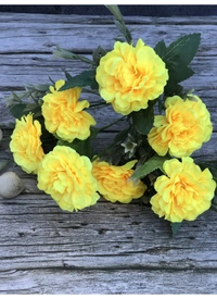 Shopnav Artificial Flowers Bunch Bouquet Of 5 Marigold Genda Flowers For Home Decoration (Color: Yellow, Material: Silk Polyester) - 12 Inches, 0.3, Yellow
